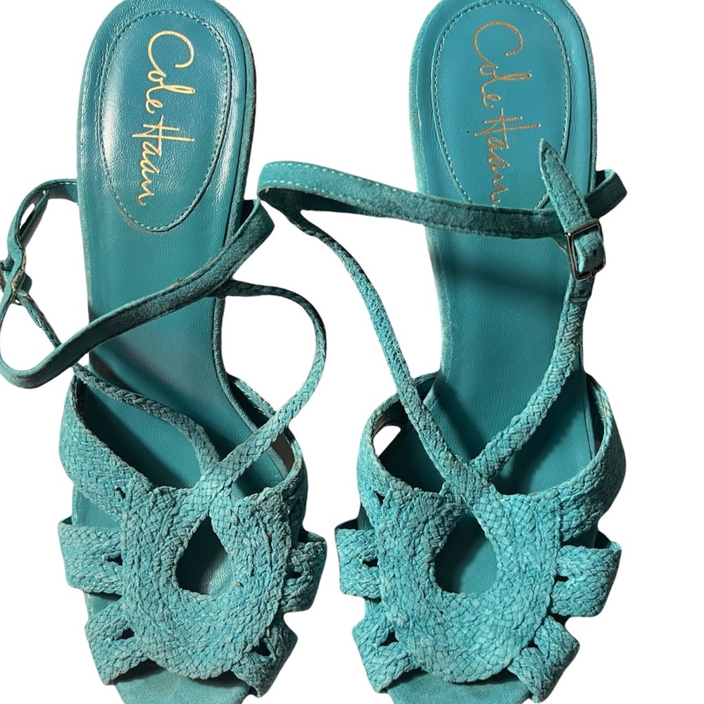 Cole Haan Nike Suede Teal Sandals
